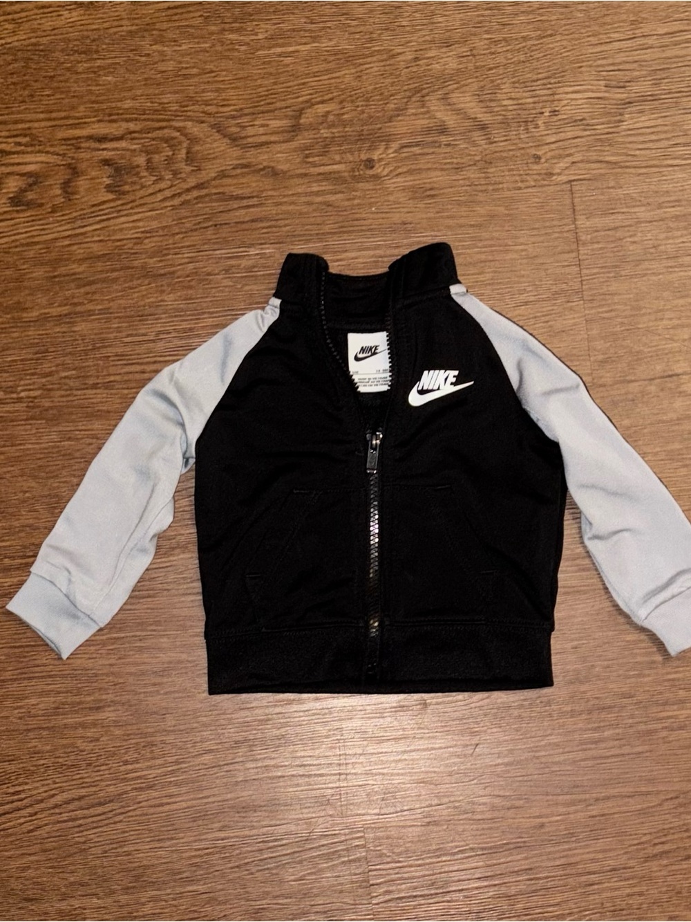 Nike Black Jacket with Light Gray Sleeves